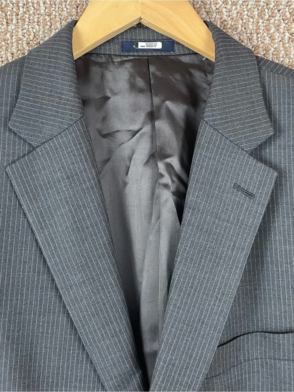 Ralph Lauren Blazer Men’s 44R Grey Pinstripe Wool 2 Button Single Vent R4